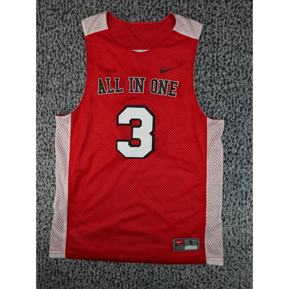 Nike Basketball Jersey Mens Small Red White Good Reversible Mesh All In One 3